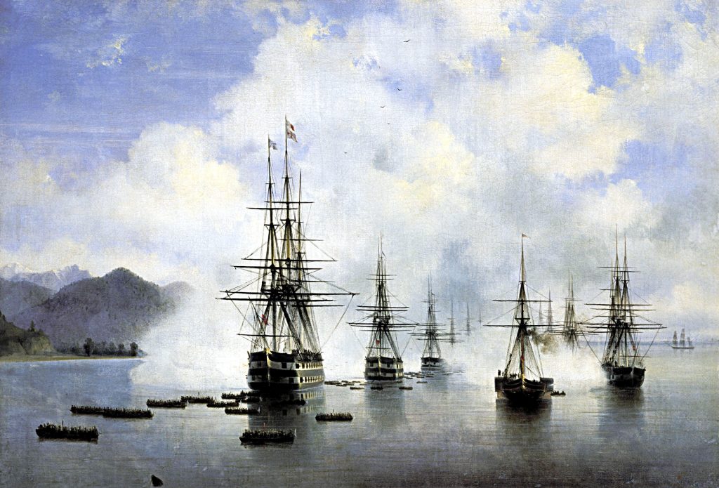 Ivan Aivazovsky - The Landing at Subashi-1839