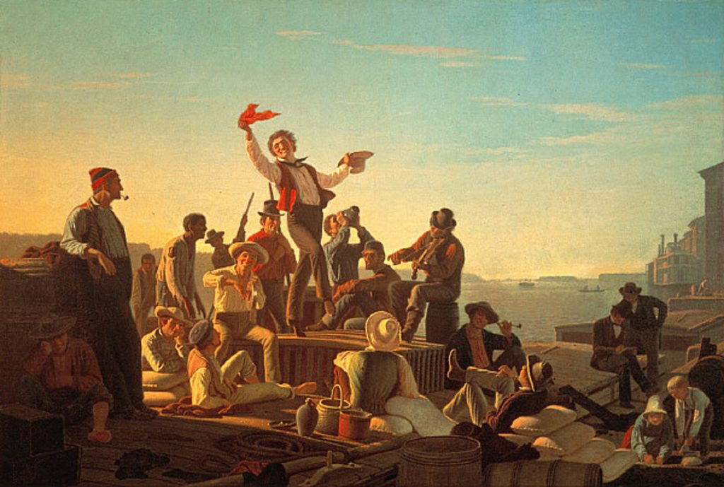 George Caleb Bingham - Jolly Flatboatmen In Port - 1846