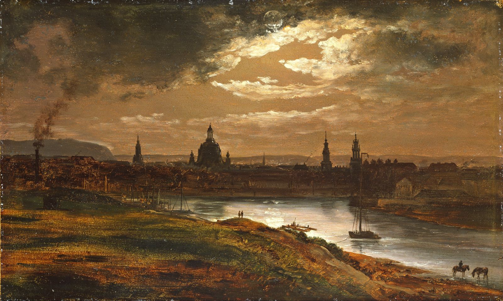 Johan Christian Dahl - Dresden by Moonlight