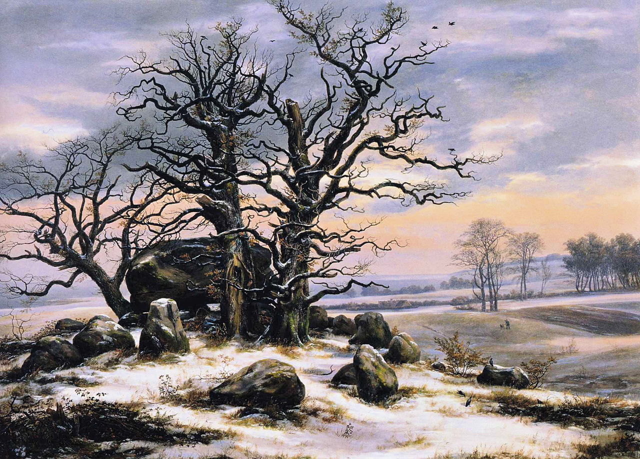Johan Christian Dahl - Megalithic Tomb in Winter - 1824-25