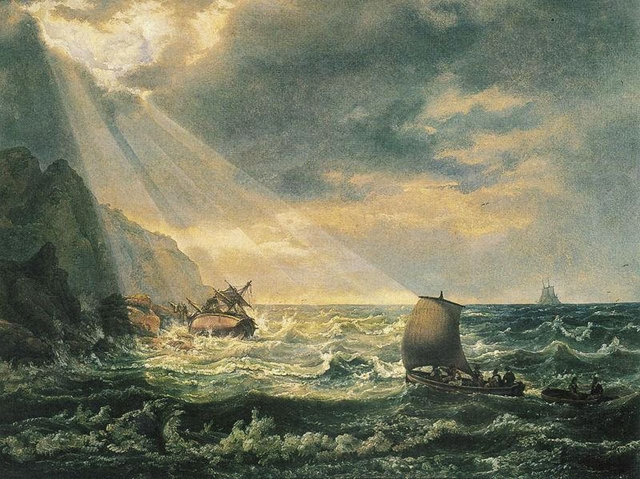 Johan Christian Dahl - Skipbrudd ved Caprikysten