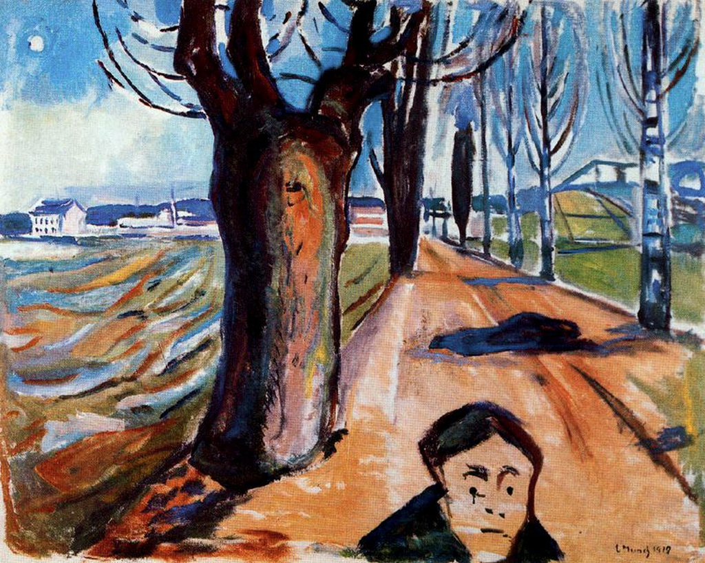 Edvard Munch - The Murderer in the Lane - 1919